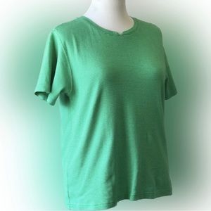 Westbound II Size 1X Green Striped Top